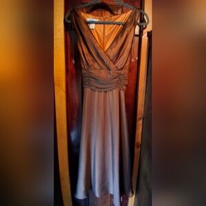 Patra Vintage Y2K Satin Cocktail Dress – Women’s 12 – Copper Brown